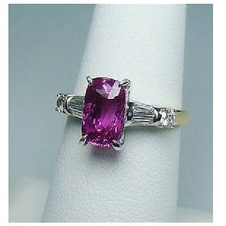                       Pink sapphire Ring Natural  Original Silver Plated Gemstone Ring By CEYLONMINE                                              