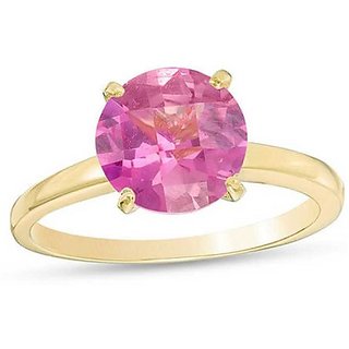                       Pink sapphire 7.25 Ratti gold Plated Ring Original & Natural Stone Pink sapphire Ring By CEYLONMINE                                              