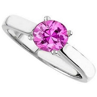                       Natural Stone Pink sapphire Ring Original & Effective Stone Pink sapphire silver Plated Ring By CEYLONMINE                                              