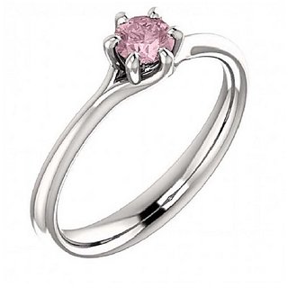                       CEYLONMINE- Pink sapphire silver Plated Ring Certified & Astrological Gemstone Ring For Unisex                                              