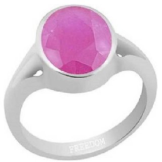                       Natural Stone Pink sapphire Ring Original & Effective Stone Pink sapphire silver Plated Ring By CEYLONMINE                                              