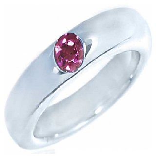                       Astrological Stone Pink sapphire 6.25 Ratti silver Plated Ring Original & Natural Stone  Ring By CEYLONMINE                                              
