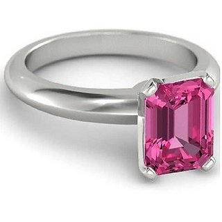                       Original & Natural Stone Pink sapphire 5.25 Carat silver Plated Ring  For Unisex By CEYLONMINE                                              