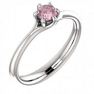                       CEYLONMINE- Pink sapphire silver Plated Ring Certified & Astrological Gemstone Ring For Unisex                                              