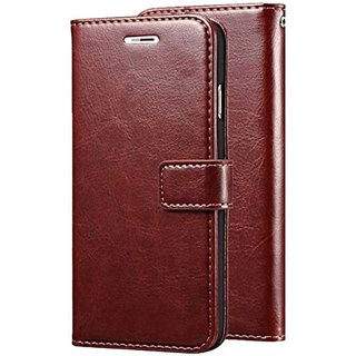 Flip Cover for Vintage Look Leather Flip Wallet Case for Honor 7X (Brown, Dual Protection)