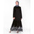 SILK ROUTE London Black Floral Print Gathered Viscose Abaya Maxi Dress Jilbab For Women Height 5'0 inch, Jilbab Length 52 inch