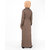 SILK ROUTE London Teak Brown Full Front Open Urban Viscose Abaya Maxi Dress Jilbab For Women Height 5'6 inch, Jilbab Length 58 inch