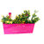 Buyerwell Rectangular Railing Hook Planter with Polka Dots (Length 18 INCH X Breadth 6 INCH X Height 6 INCH) (Pink, 3)