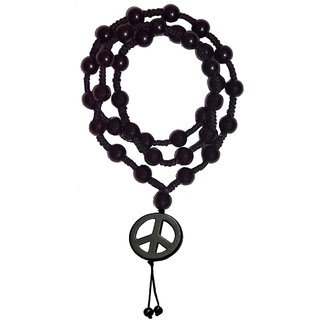                       Men Style  Shamballa 6mm crystal beaded necklaces jewelry With 43mm Width Peace Sign Symbol Cotton Dori, Crystal Pendant                                              