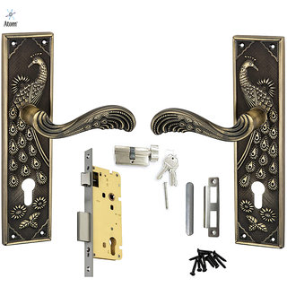 Buy Atom Mayur Zinc Made Cylindrical Lock Type Mortise Handle Set