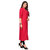 Fabclub Women's Rayon Solid Plain Straight Kurti (Red)
