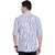 AC&F Men's Blue and White Striped Linen Regular Shirt