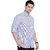 AC&F Men's Blue and White Striped Linen Regular Shirt