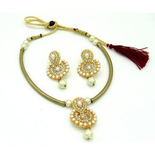                       Golden Kada Small Polki Necklace set                                              