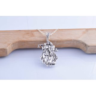 Silver radha krishna pendant clearance