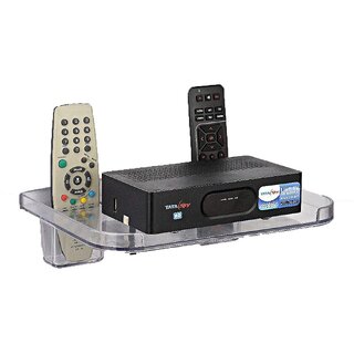 HFK White Set Top Box stand With 2 Remote Holder And 2Screw free