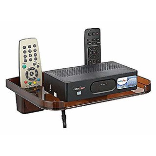                       HFK Brown Set Top Box stand With 2 Remote Holder And 2Screw free                                              