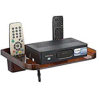                       HFK Brown Set Top Box stand With 2 Remote Holder And 2Screw free                                              