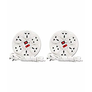 Pack of 2 HFK Eight switches Round Extension Cord With 2 mtr. Wire Pack of 2 HFK Eight switches Round Extension Cord With 2 mtr. Wire