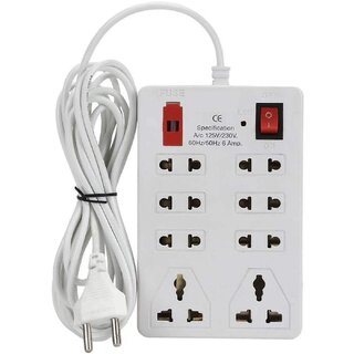 HFK Eight switches Extension Cord With 2 mtr. Wire