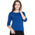 Haoser gym tshirt for women, Stylish Solid Cotton blue Round Neck Tshirt for Women