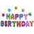GNGS Solid HAPPY BIRTHDAY Letters Foil Toy Balloon - Multicolored Letter Balloons (Pack of 13)