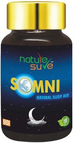 Nature Sure SOMNI Natural Sleep Aid Tablets for Men and Women  1 Pack (90 Tablets)