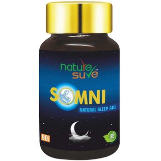 Nature Sure SOMNI Natural Sleep Aid Tablets for Men and Women  1 Pack (90 Tablets)