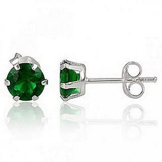 CEYLONMINE- Original Green Emerald Stone Earrings Silver Plated Panna Earrings For Women CEYLONMINE- Original Green Emerald Stone Earrings Silver Plated Panna Earrings For Women