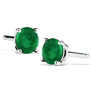 CEYLONMINE- Green Emerlad earrings original panna silver plated earring for women & girls CEYLONMINE- Green Emerlad earrings original panna silver plated earring for women & girls