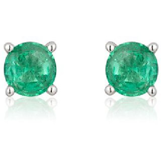                       CEYLONMINE- Green Emerlad Earrings Silver Plated For Women & Girls                                              