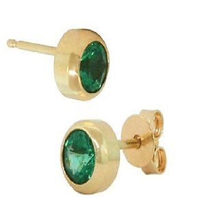 CEYLONMINE- Original green emerald stone earrings Gold plated Earrings For Women CEYLONMINE- Original green emerald stone earrings Gold plated Earrings For Women