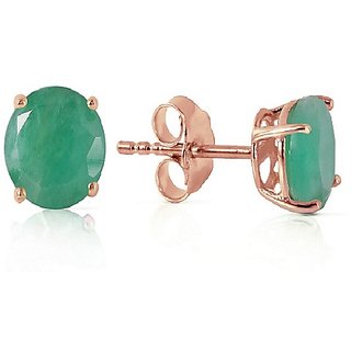                       CEYLONMINE-Green Emerald stone Sutd Earrings Precious Stone Panna  Gold Plated Earrings for Girls                                              