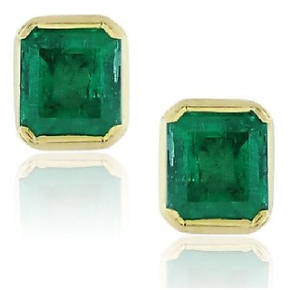 CEYLONMINE- Green Emerlad Earrings Gold Plated For Women & Girls CEYLONMINE- Green Emerlad Earrings Gold Plated For Women & Girls