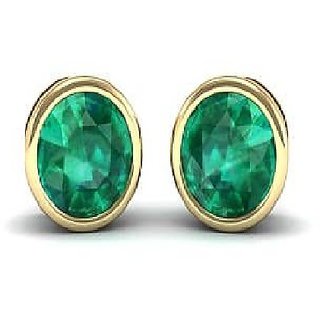 CEYLONMINE- Green Emerlad Earrings Gold Plated For Women & Girls CEYLONMINE- Green Emerlad Earrings Gold Plated For Women & Girls