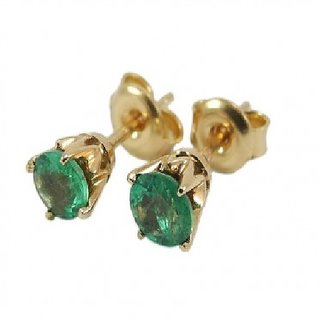 CEYLONMINE-Green Emerald stone Sutd Earrings Precious Stone Panna Gold Plated Earrings for Girls CEYLONMINE-Green Emerald stone Sutd Earrings Precious Stone Panna Gold Plated Earrings for Girls