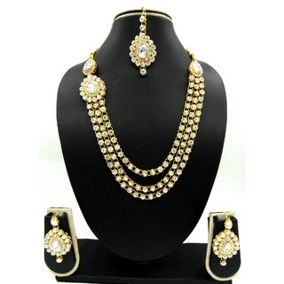 Three Line one Side Stone Bridal Necklace Set Three Line one Side Stone Bridal Necklace Set
