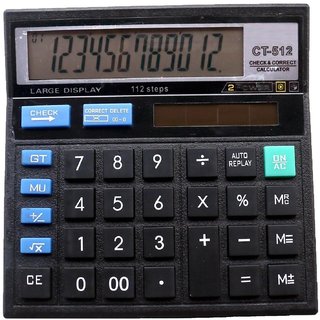 Calculator CT 512 Original Quality Solar N Battery Powered with Big Display