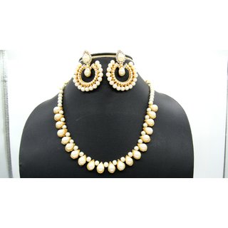                       Tilak Pearl Polki Necklace Set                                              