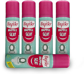 BEFIKR Happee seat On the go toilet seat sanitizer Intimate washes spray Lemon Pack of 5
