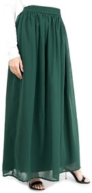 SILK ROUTE London Green Flared Lined Skirt For Women Height 5'8 inch
