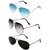 Adam Jones Pack Of 3 Aviator Mirrored Sunglasses For Men And Women Black Bl