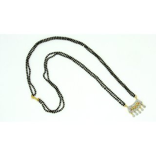                       Maroon Green AD Stone pendant Necklace Mangalsutra                                              