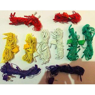                       HFK 5 mtr. Pack of 5 Diwali Rise Light Jhalar Assorted colors,                                              