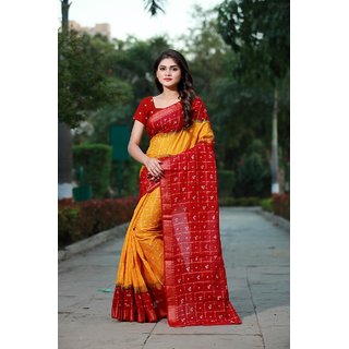                       Sharda Creation Multicolour  Bandhni print saree                                              