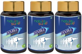 Nature Sure Double Mass Tablets For Weight Gain In Men and Women  3 Packs (90 Tablets each)