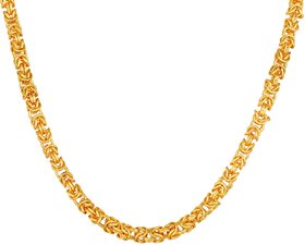 MFJ Fashion Traditional Fancy Handmade Link Chain Brass 1 Gram Gold plated For Men's