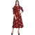 BuyNewTrend Red Brown Women's Rayon Floral Printed Shoulder Cut Long Maxi Dress