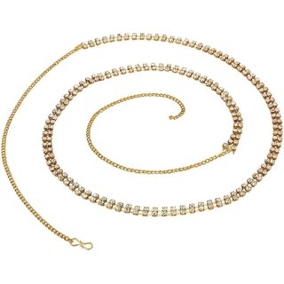 Two Line White Stone Waist Belt Two Line White Stone Waist Belt