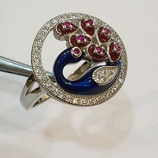 Silver ring outlet peacock design